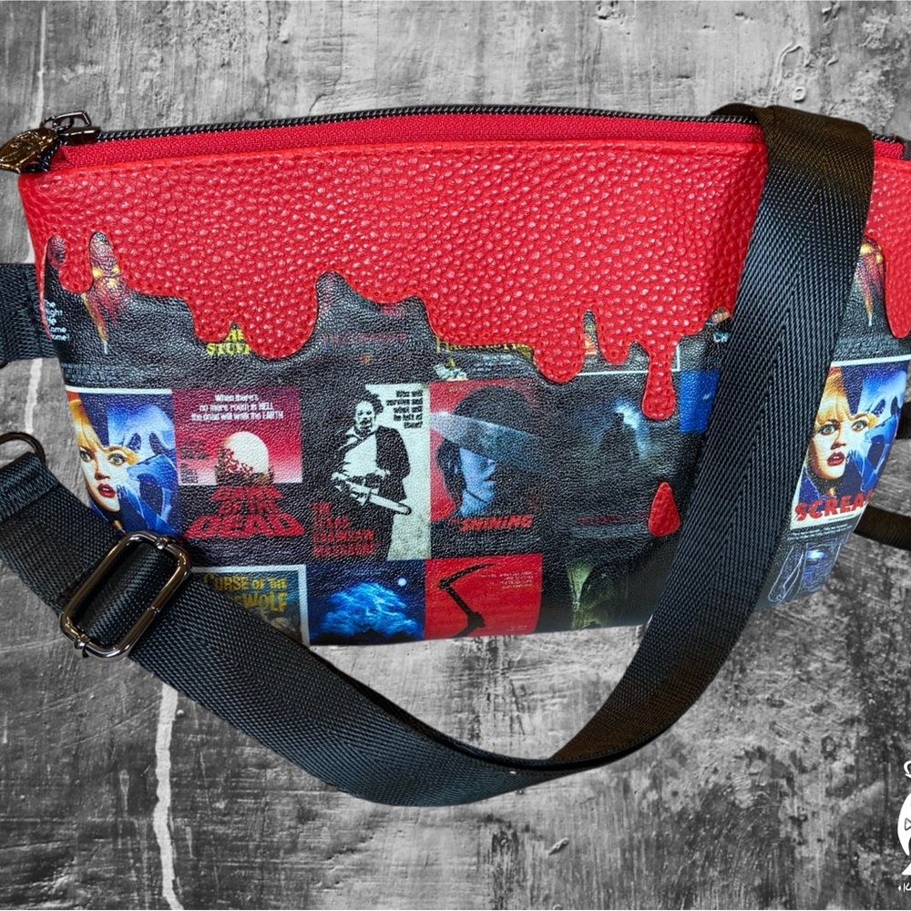 Horror movie themed crossbody bag (handmade)